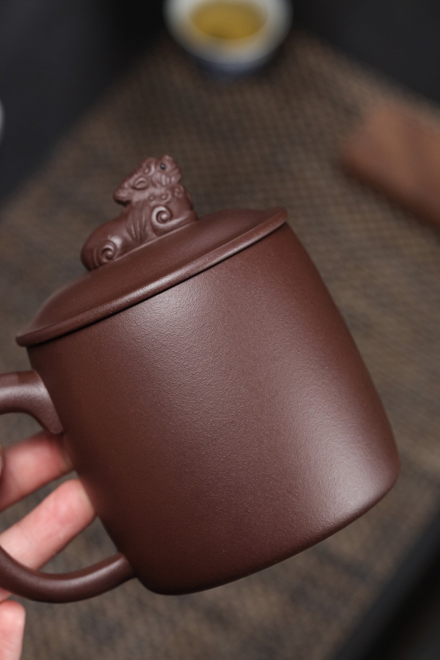 Qilin (麒麟盖杯) Yixing Zisha Covered Teacup 500ML
