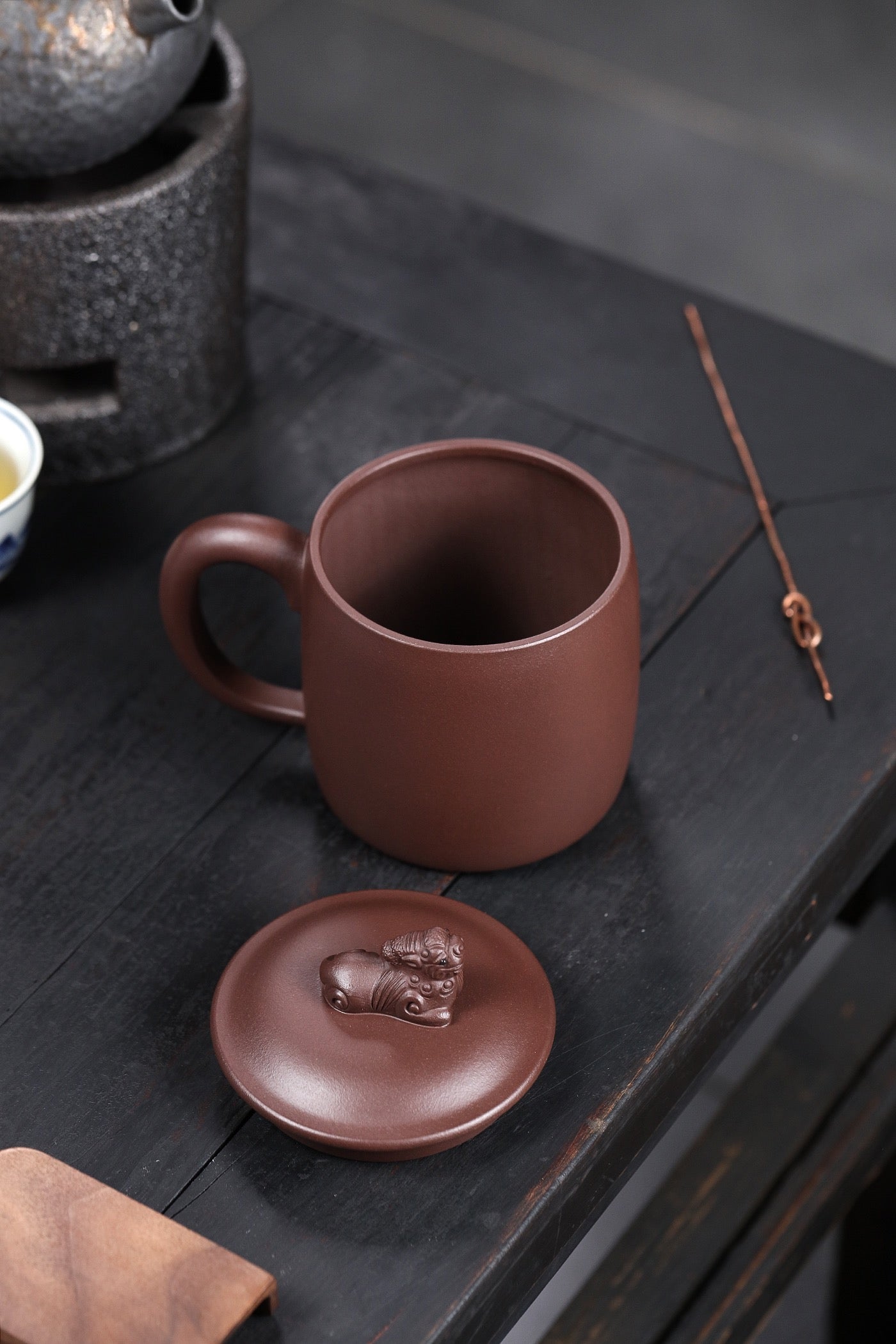 Qilin (麒麟盖杯) Yixing Zisha Covered Teacup 500ML