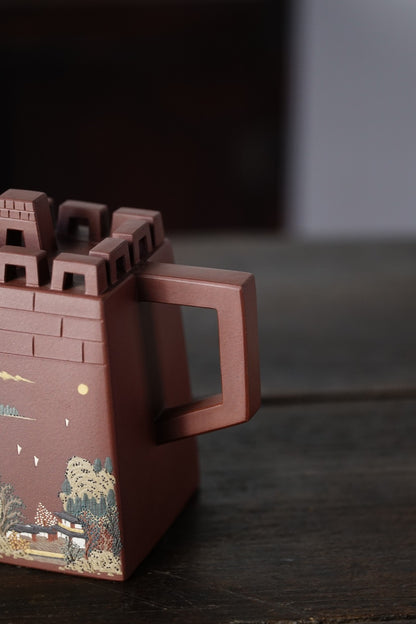 The Great Wall Teapot – Mud-Painting (泥绘长城壶) Yixing Zisha Teapot 480ML