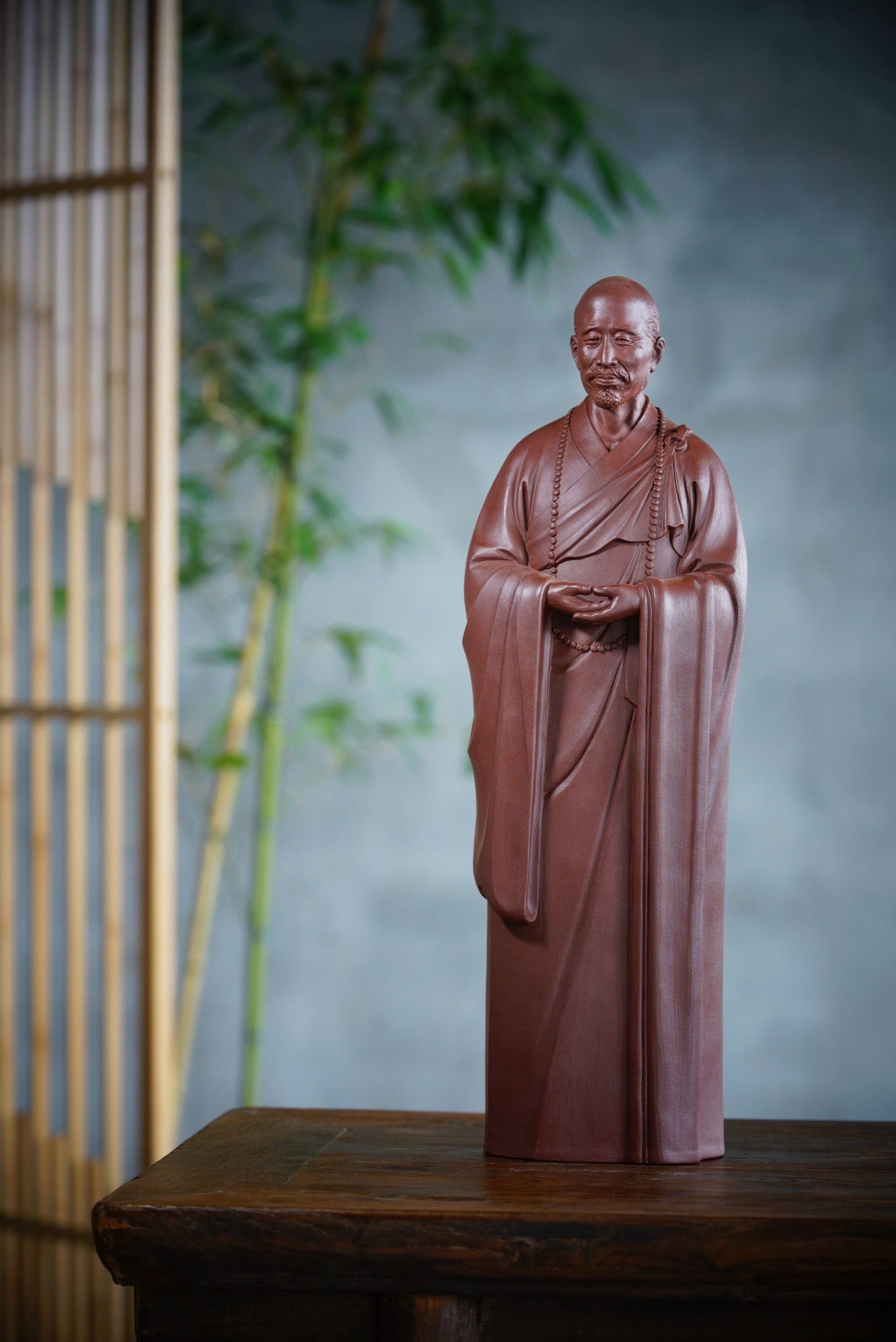 Master Hongyi Yixing Zisha Figurine (弘一法师雕塑摆件)