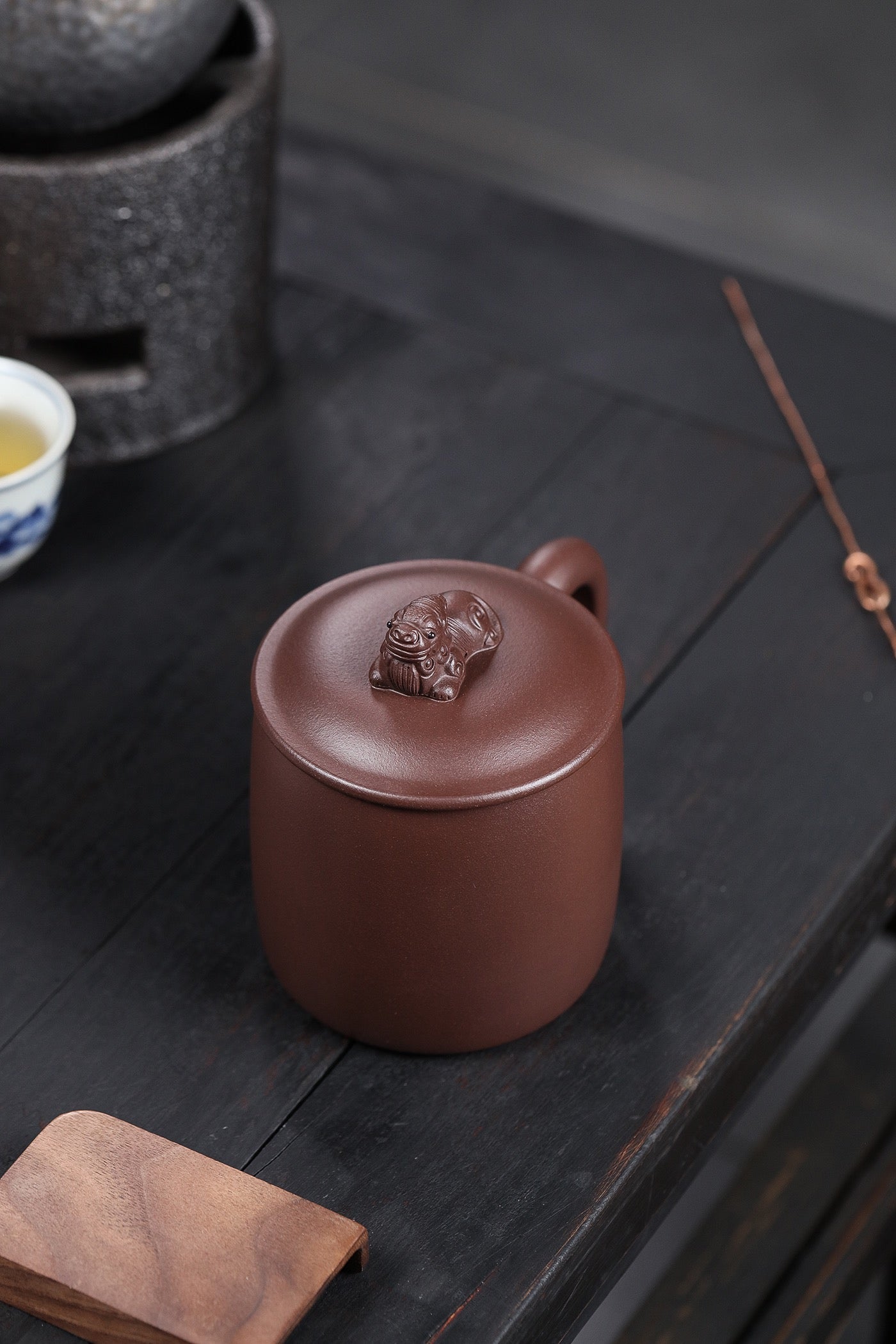 Qilin (麒麟盖杯) Yixing Zisha Covered Teacup 500ML