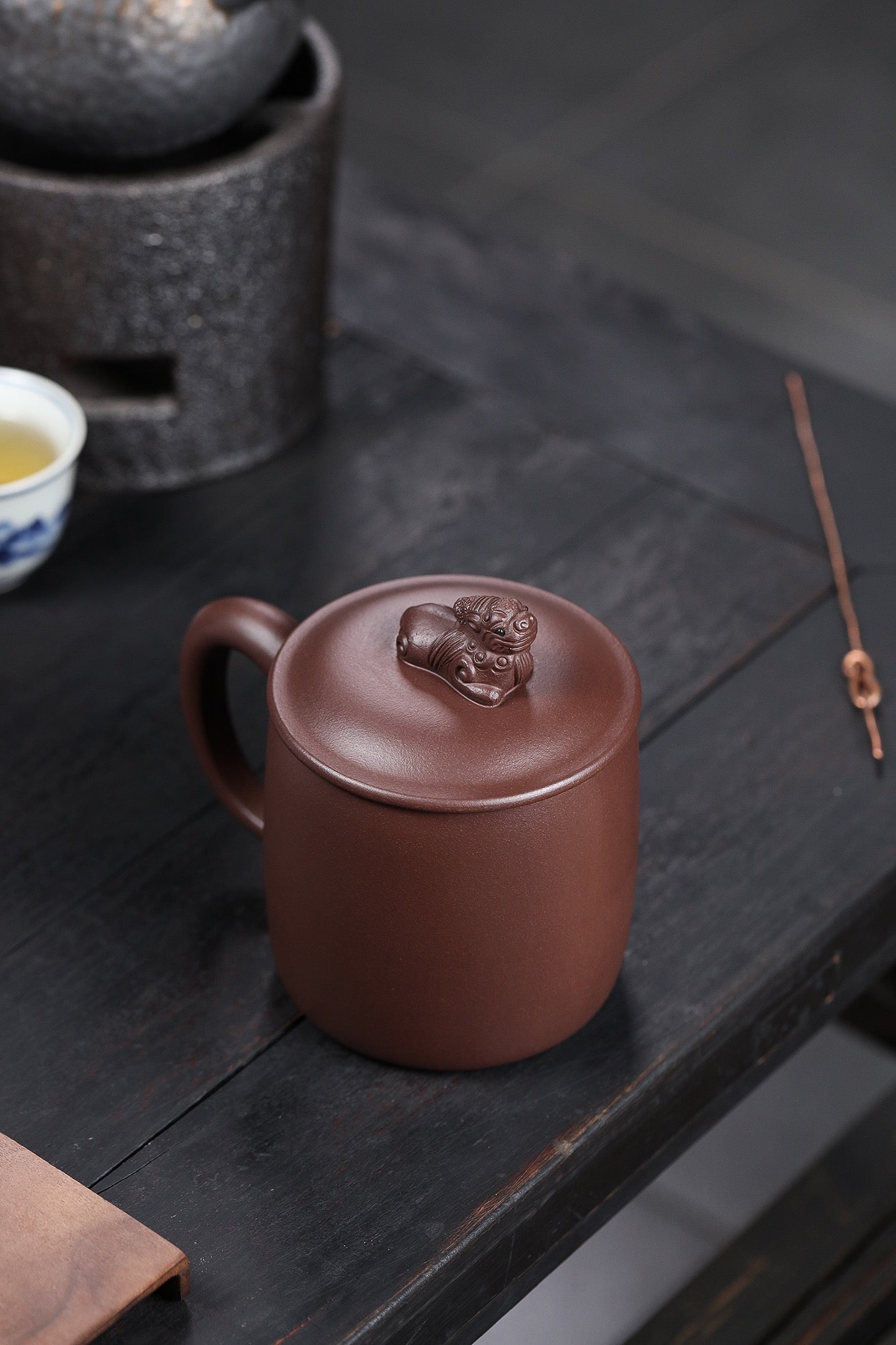 Qilin (麒麟盖杯) Yixing Zisha Covered Teacup 500ML