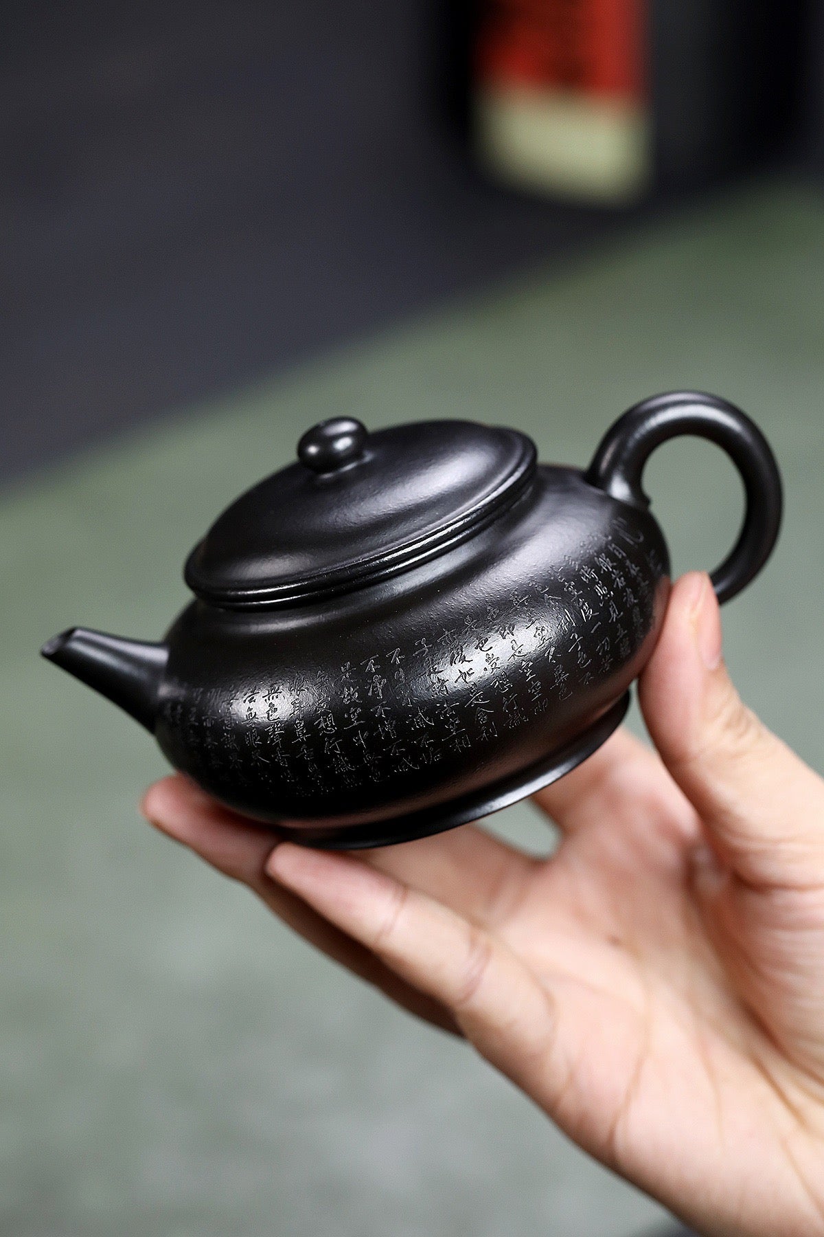 Wuhui Heart Sutra Flat Shui Ping (焐灰心经扁水平) Teapot 170ML
