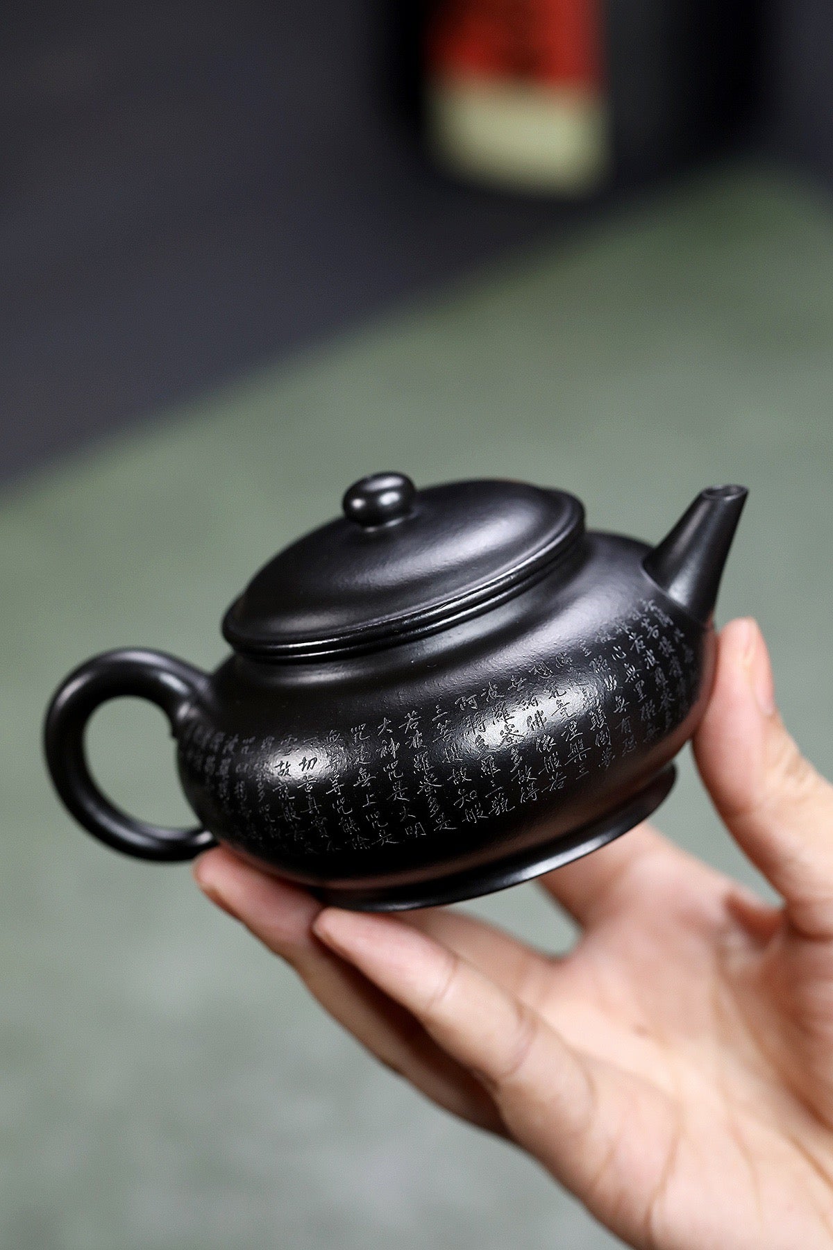 Wuhui Heart Sutra Flat Shui Ping (焐灰心经扁水平) Teapot 170ML