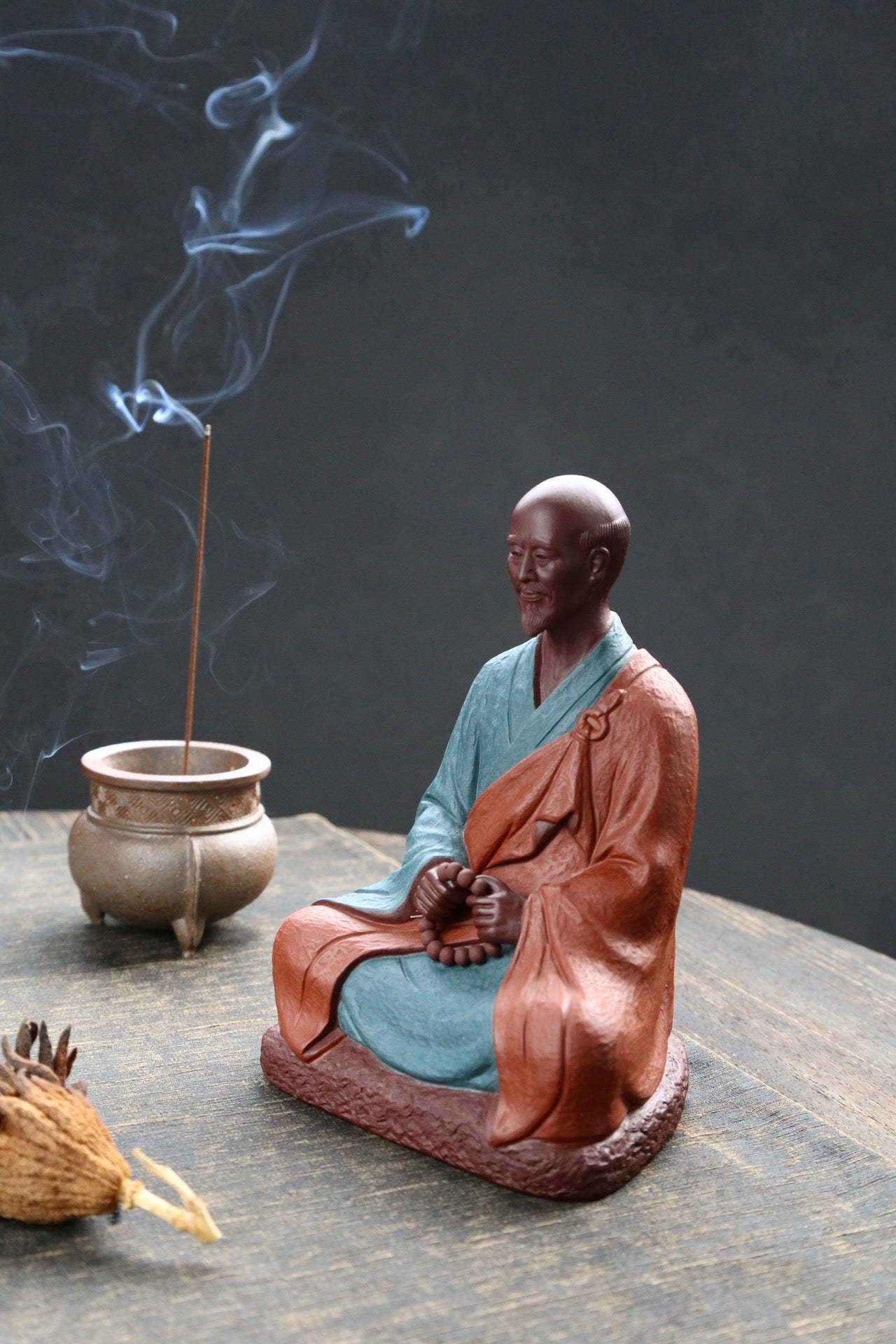 Yixing Zisha Sculpture of Master Hongyi (弘一法师 民国四僧之一)