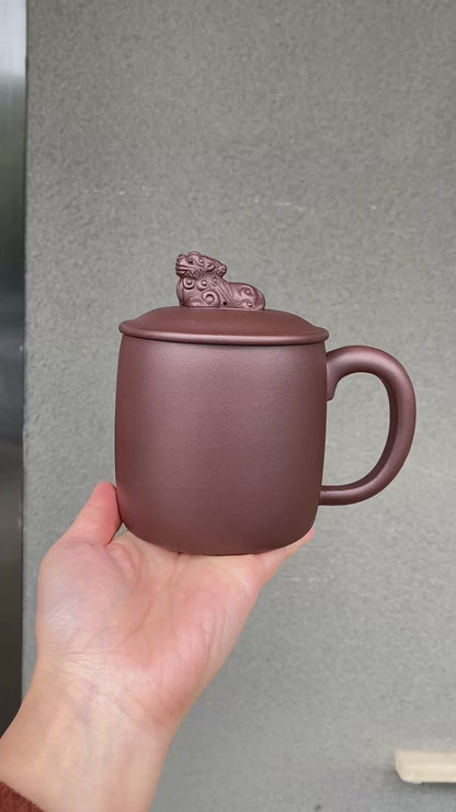 Qilin (麒麟盖杯) Yixing Zisha Covered Teacup 500ML