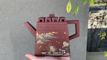The Great Wall Teapot – Mud-Painting (泥绘长城壶) Yixing Zisha Teapot 480ML